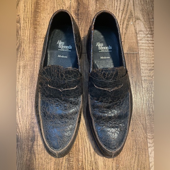 Allen Edmonds Modesto Brown Distressed Leather Loafers US Size 9.5 D main image 6